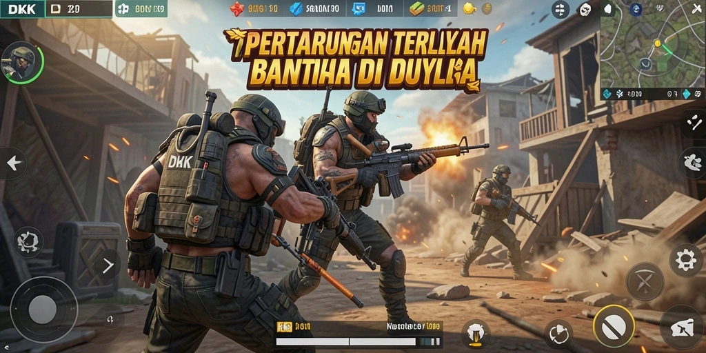 Gameplay DKK menampilkan aksi seru dalam pertarungan Battle Royale.