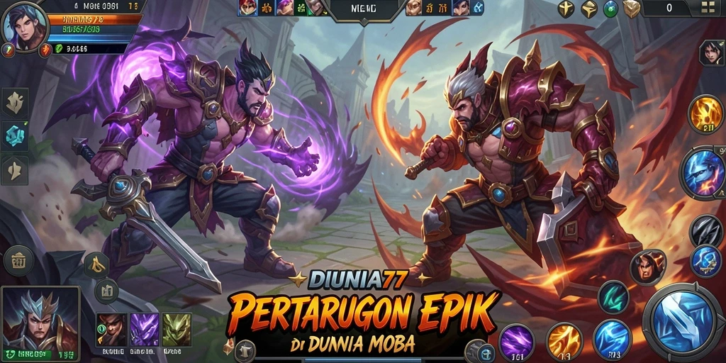 Gameplay seru DUNIA77 dengan aksi tim yang intens.