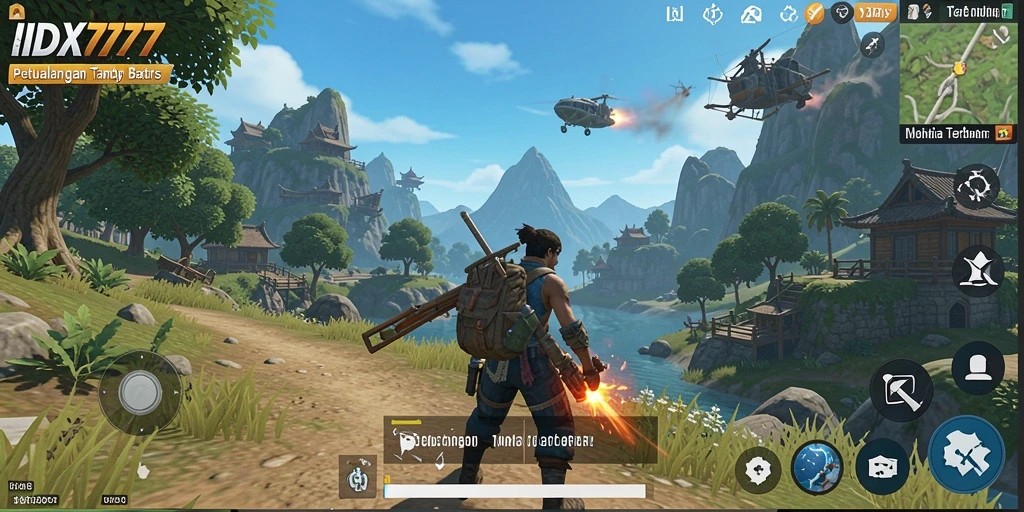 Gameplay IDX777 yang menampilkan dunia terbuka yang luas dan memukau.
