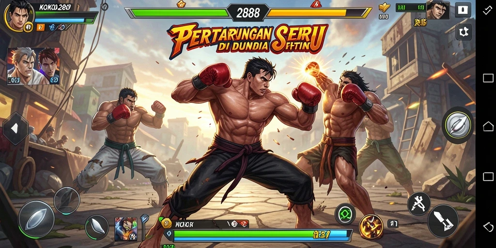 Tampilan aksi menarik dalam gameplay Fighting KOKO288.