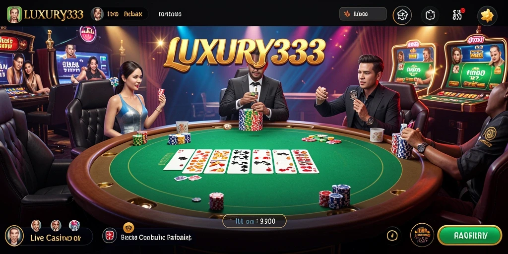 Tampilan gameplay interaktif dengan dealer langsung di LUXURY333.