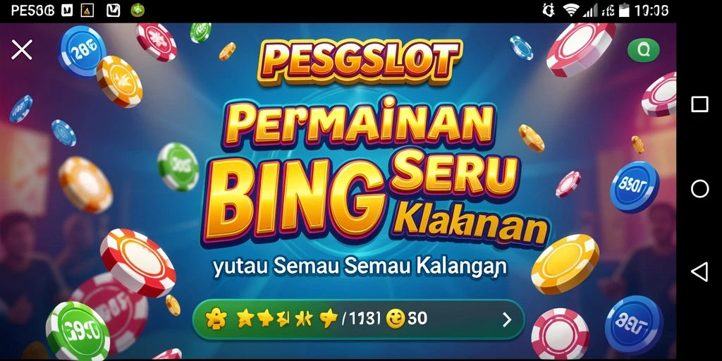 Screenshot gameplay Bingo PESGSLOT yang penuh warna dan seru.